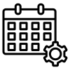 Black silhouette of a person playing piano, conveying music and creativity against a transparent background.