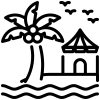 Minimalist sun icon with triangular rays, symbolizing sunrise or energy, set against a transparent background.